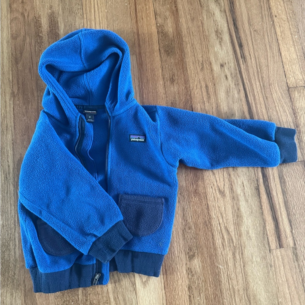 Patagonia Kids Royal Blue Fleece Hoodie